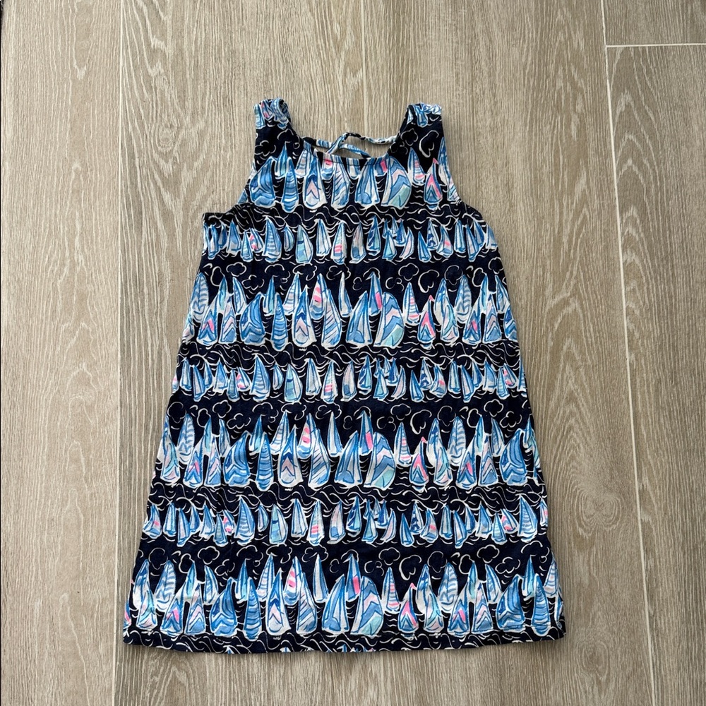 Navy Sailboat Print Sundress - Blue & Pink